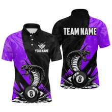 Load image into Gallery viewer, Custom Purple Cobra Snake 8 Ball Pool Billiard Shirts for Men Team Polo &amp; 1/4 Zip Shirts NNT57
