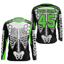 Load image into Gallery viewer, Green Bone Motocross Racing Jersey UPF30+ MX Racing Dirt Bike Jersey Kid Men Women DNT01