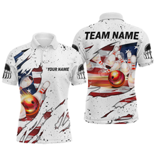 Load image into Gallery viewer, US Flag Bowling Shirt for Men 3D Custom Bowling Jersey Shirts Team Polo &amp; Quarter-Zip HNT19