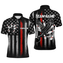 Load image into Gallery viewer, Custom Red US Flag Eagle Bowling Jersey for Men Bowling Team Shirts Polo &amp; 1/4 Zip HNT119