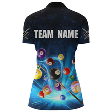 Load image into Gallery viewer, Custom Galaxy 8 Ball Billiard Shirts for Women Billiard Team Shirts Billiard League Polo &amp; 1/4 Zipper NNT85