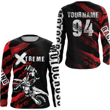 Load image into Gallery viewer, Custom Red Motocross Jersey Racing Shirts UPF30+ Dirt Bike Jersey Kid Men Women DNT09