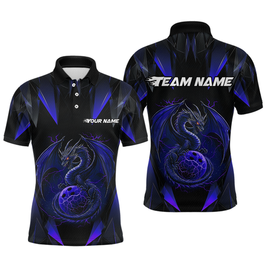 Blue Dragon Personalized Bowling Shirts For Men, Bowling Team Shirt Polo & Quarter-Zip HNT40