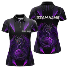 Load image into Gallery viewer, Purple Dragon Personalized Bowling Shirts For Women, Bowling Team Shirt Polo &amp; Quarter-Zip HNT40