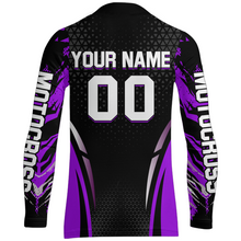 Load image into Gallery viewer, Custom Purple Racing Jersey UPF30+ Youth MX Racing Dirt Bike Off-Road Shirt Biker Girl Women DNT68