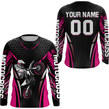 Load image into Gallery viewer, Custom Pink Racing Jersey UPF30+ Youth MX Racing Dirt Bike Off-Road Shirt Biker Girl Women DNT68