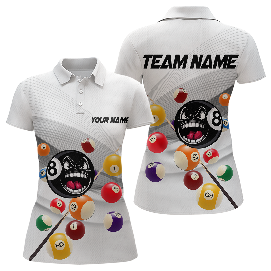 Billiard Jerseys Funny 8 Ball Billiard for Women Team Polo & 1/4 Zip Shirt Billiard Gifts NNT22