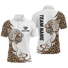 Load image into Gallery viewer, Personalized Leopard 8 Ball Billiard Shirts for Men Billiard Team Jersey Polo &amp; 1/4 Zip Shirts NNT66