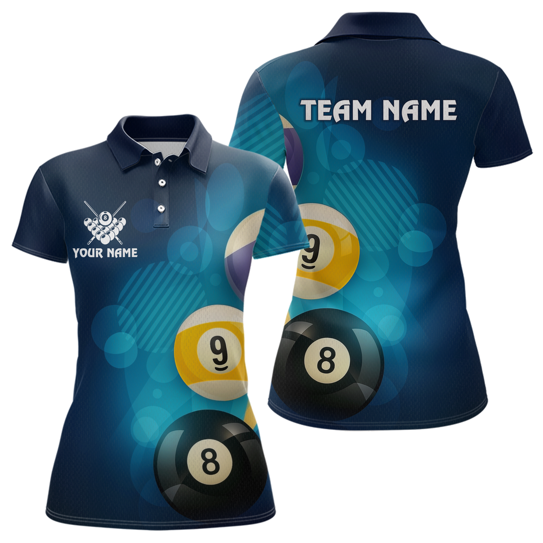 Custom 8 Ball Billiard Shirts for Women Billiard Team Shirts Billiard Uniform Polo & 1/4 Zip Shirt NNT76