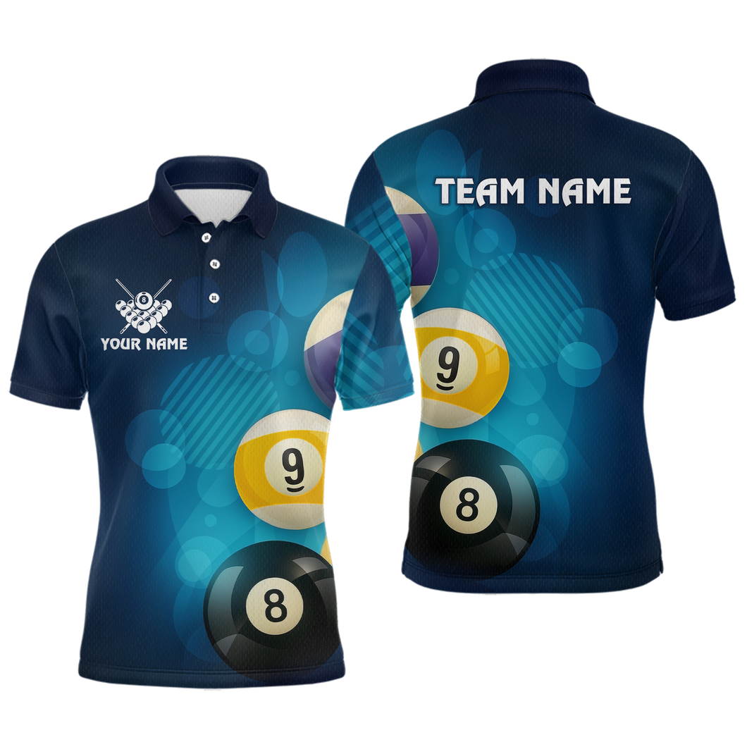 Custom 8 Ball Billiard Shirts for Men Billiard Team Shirts Billiard Uniform Polo & 1/4 Zip Shirt NNT76