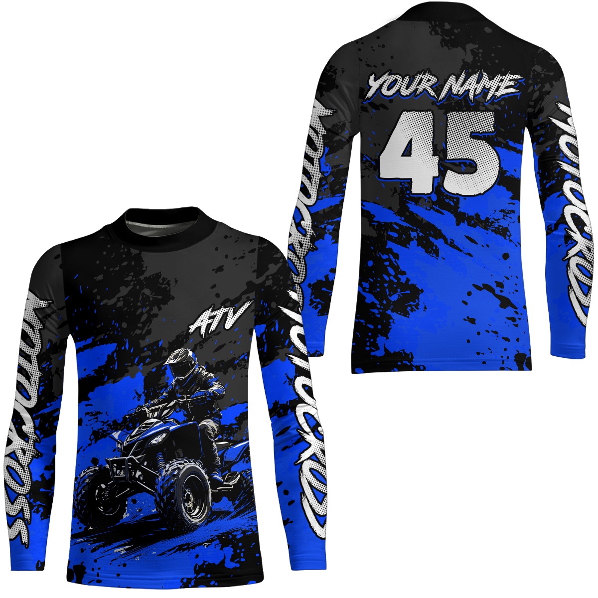 Custom Blue ATV Motocross Jersey Racing Shirts Off-Road Jersey Kid Men Women UPF30+ DNT23