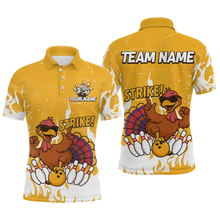 Load image into Gallery viewer, Custom Yellow Funny Turkey Bowling Jersey for Men Thanksgiving Bowling Team Shirts HNT115