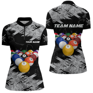 Personalized Billiard Shirt Billiard Jersey for Women Billiard Gifts for Women Team 8 Ball Pool Billiard Polo & 1/4 Zip NNT13