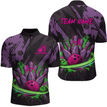 Load image into Gallery viewer, Custom Colorful Bowling Men Shirts Bowling Uniform Polo &amp; 1/4 Zip Bowling Team Jerseys HNT99