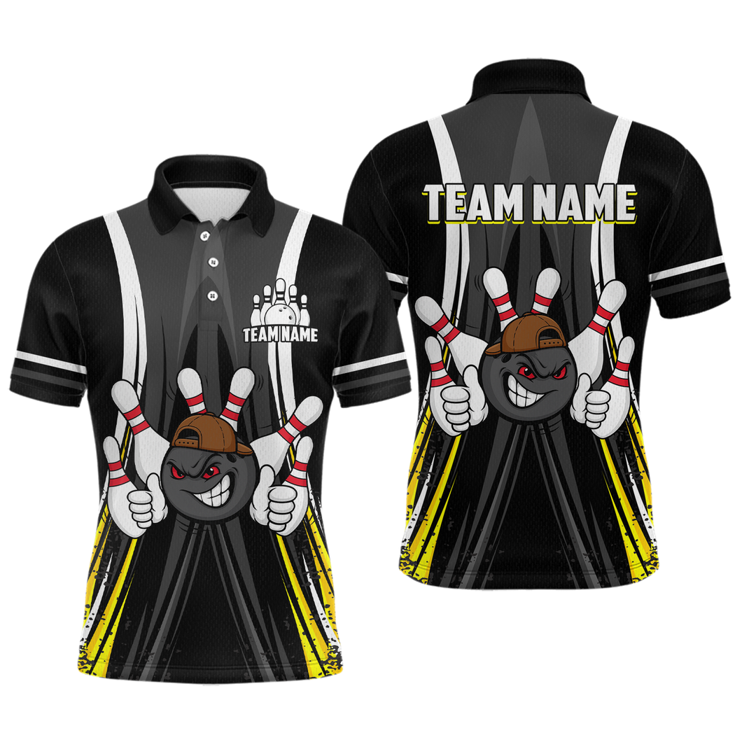 Custom Funny Bowling Men Shirts Bowling Uniform Polo & 1/4 Zip Bowling Team Jerseys HNT101