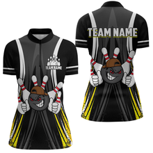 Load image into Gallery viewer, Custom Funny Bowling Women Shirts Bowling Uniform Polo &amp; 1/4 Zip Bowling Team Jerseys HNT101