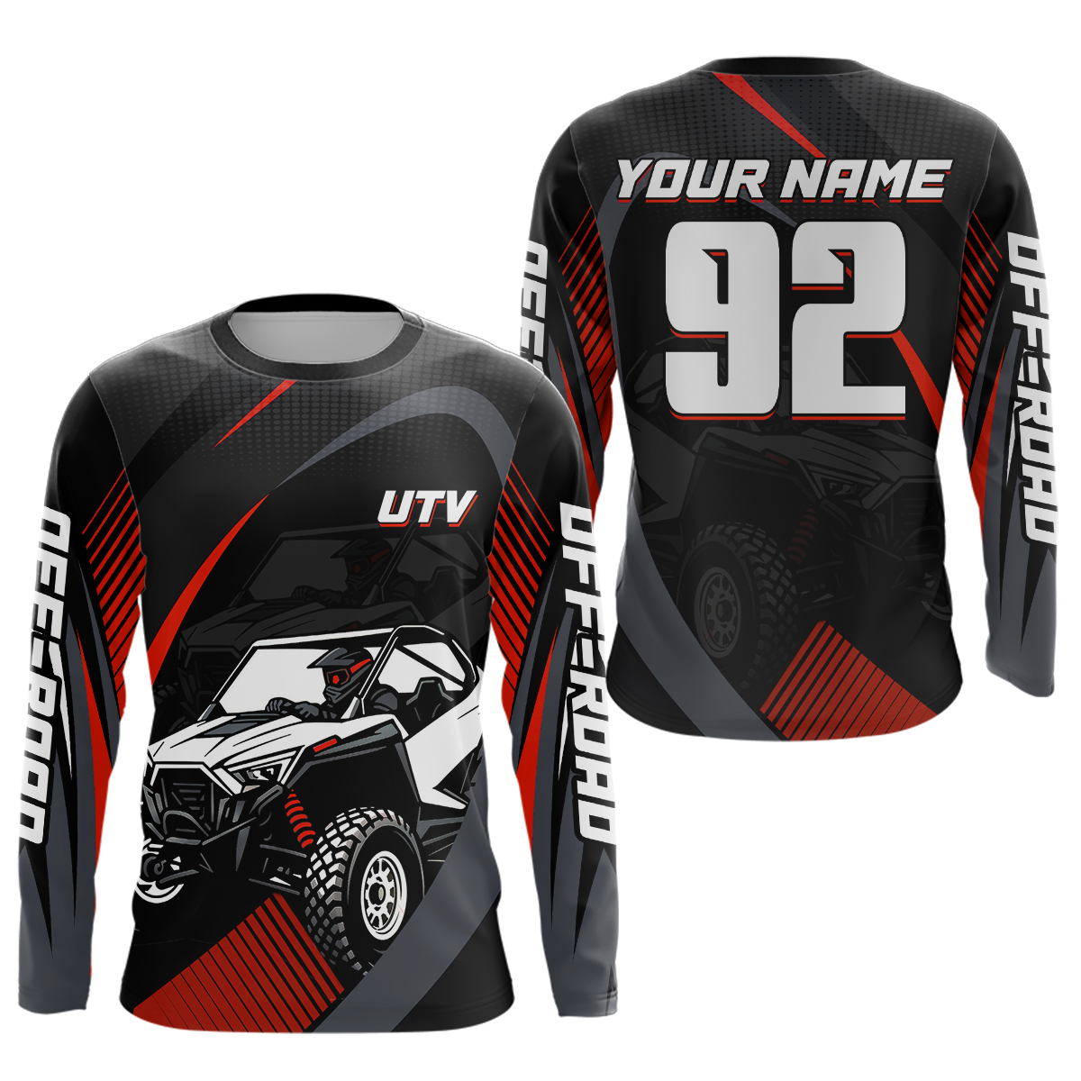 Red UTV Motocross Racing Shirt Kid Men Women Custom UTV Off-Road Shirts UPF30+ DNT27