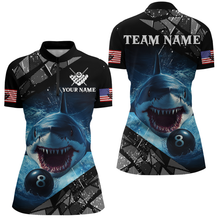 Load image into Gallery viewer, Funny Blue Shark Ball Pool Billiard for Women Billiard Shirts Polo &amp; 1/4 Zip Shirt Team NNT18
