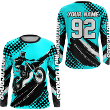 Load image into Gallery viewer, Personalized Turquoise Racing Jersey Motocross for Men Women Kid Upf30+ Youth Off-Road Racing Jersey DNT02