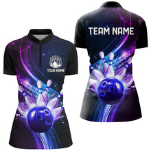Load image into Gallery viewer, Purple Galaxy Bowling Jersey Men Women Custom Bowling Team Shirts Unisex Bowling Polo Quarter-zip CP28