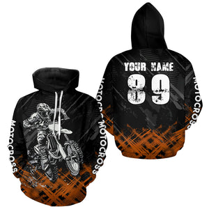 Adult&Kid Orange Custom Dirt Bike Jersey Motocross Jersey Upf30+ Motocross Shirt| CTP87