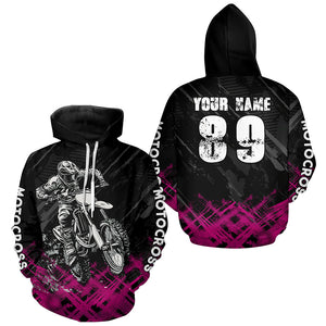 Adult&Kid Pink Custom Dirt Bike Jersey Motocross Jersey Upf30+ Motocross Shirt| CTP87