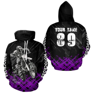 Adult&Kid Purple Custom Dirt Bike Jersey Motocross Jersey Upf30+ Motocross Shirt| CTP87