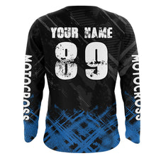 Load image into Gallery viewer, Adult&amp;Kid Blue Custom Dirt Bike Jersey Motocross Jersey Upf30+ Motocross Shirt| CTP87