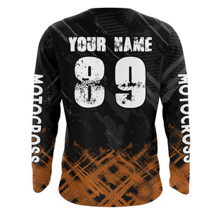 Adult&Kid Orange Custom Dirt Bike Jersey Motocross Jersey Upf30+ Motocross Shirt| CTP87