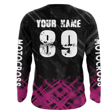 Load image into Gallery viewer, Adult&amp;Kid Pink Custom Dirt Bike Jersey Motocross Jersey Upf30+ Motocross Shirt| CTP87