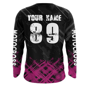 Adult&Kid Pink Custom Dirt Bike Jersey Motocross Jersey Upf30+ Motocross Shirt| CTP87