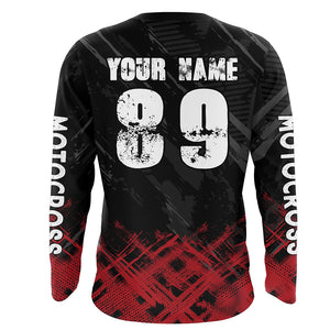 Adult&Kid Red Custom Dirt Bike Jersey Motocross Jersey Upf30+ Motocross Shirt| CTP87