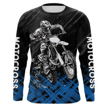 Load image into Gallery viewer, Adult&amp;Kid Blue Custom Dirt Bike Jersey Motocross Jersey Upf30+ Motocross Shirt| CTP87