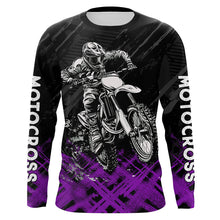 Load image into Gallery viewer, Adult&amp;Kid Purple Custom Dirt Bike Jersey Motocross Jersey Upf30+ Motocross Shirt| CTP87