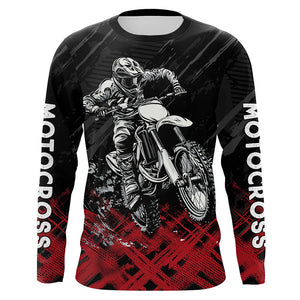 Adult&Kid Red Custom Dirt Bike Jersey Motocross Jersey Upf30+ Motocross Shirt| CTP87