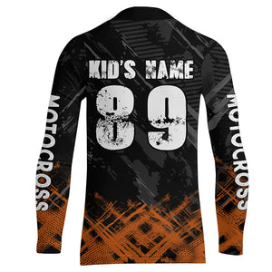 Adult&Kid Orange Custom Dirt Bike Jersey Motocross Jersey Upf30+ Motocross Shirt| CTP87