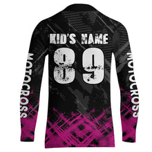 Load image into Gallery viewer, Adult&amp;Kid Pink Custom Dirt Bike Jersey Motocross Jersey Upf30+ Motocross Shirt| CTP87