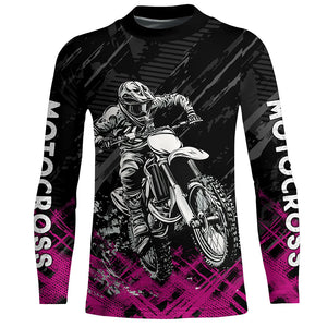 Adult&Kid Pink Custom Dirt Bike Jersey Motocross Jersey Upf30+ Motocross Shirt| CTP87