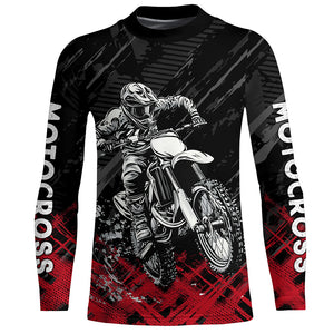 Adult&Kid Red Custom Dirt Bike Jersey Motocross Jersey Upf30+ Motocross Shirt| CTP87