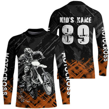 Load image into Gallery viewer, Adult&amp;Kid Orange Custom Dirt Bike Jersey Motocross Jersey Upf30+ Motocross Shirt| CTP87