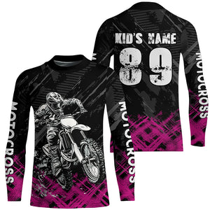 Adult&Kid Pink Custom Dirt Bike Jersey Motocross Jersey Upf30+ Motocross Shirt| CTP87