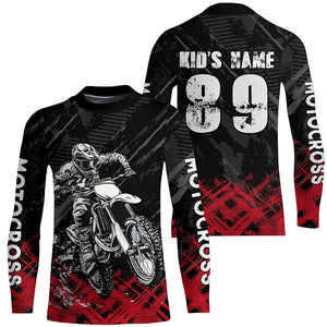 Adult&Kid Red Custom Dirt Bike Jersey Motocross Jersey Upf30+ Motocross Shirt| CTP87