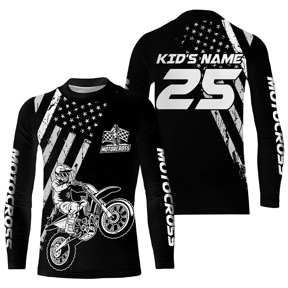 Custom Dirt Bike Jersey Patriotic Motocross Jersey Upf30+ Mens Women Motocross Shirt| CTP12