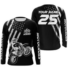 Load image into Gallery viewer, Custom Dirt Bike Jersey Patriotic Motocross Jersey Upf30+ Mens Women Motocross Shirt| CTP12