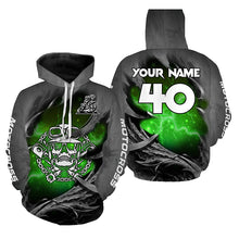 Load image into Gallery viewer, Adult&amp;Kid Green Skull Custom Dirt Bike Jersey Motocross Jersey Upf30+ Motocross Shirt| CTP86