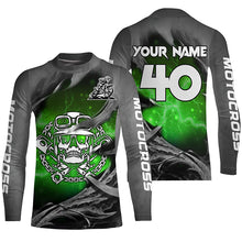 Load image into Gallery viewer, Adult&amp;Kid Green Skull Custom Dirt Bike Jersey Motocross Jersey Upf30+ Motocross Shirt| CTP86