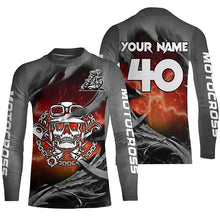 Load image into Gallery viewer, Adult&amp;Kid Orange Skull Custom Dirt Bike Jersey Motocross Jersey Upf30+ Motocross Shirt| CTP86