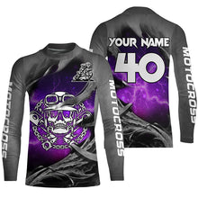 Load image into Gallery viewer, Adult&amp;Kid Purple Skull Custom Dirt Bike Jersey Motocross Jersey Upf30+ Motocross Shirt| CTP86