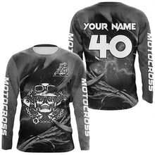 Load image into Gallery viewer, Adult&amp;Kid Grey Skull Custom Dirt Bike Jersey Motocross Jersey Upf30+ Motocross Shirt| CTP86
