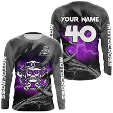 Load image into Gallery viewer, Adult&amp;Kid Purple Skull Custom Dirt Bike Jersey Motocross Jersey Upf30+ Motocross Shirt| CTP86
